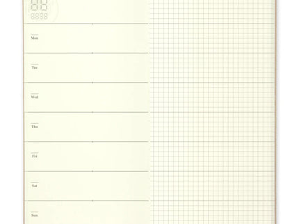 TRAVELER's notebook Refill - Regular Size - 019 Free Diary Weekly + Memo - ColorSwatch