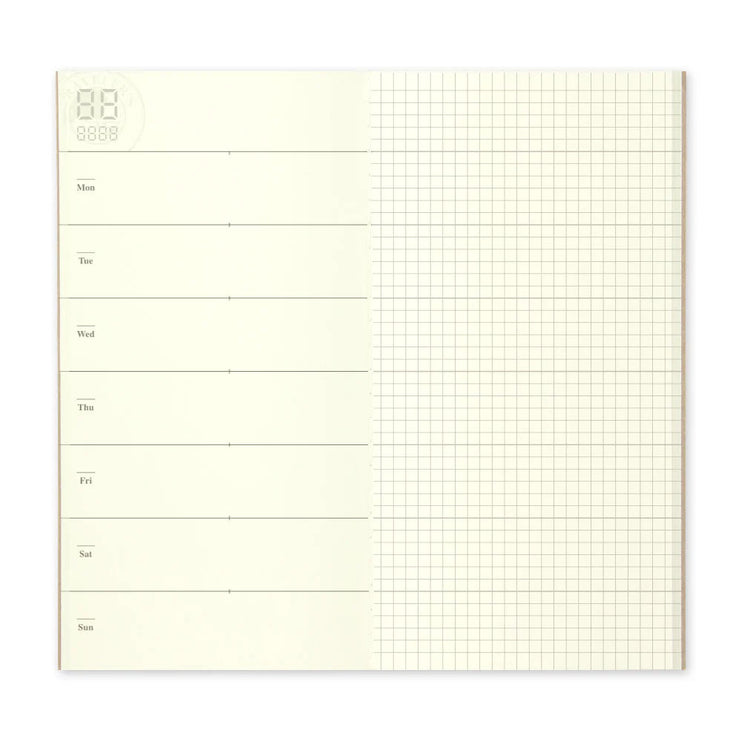 TRAVELER's notebook Refill - Regular Size - 019 Free Diary Weekly + Memo - ColorSwatch