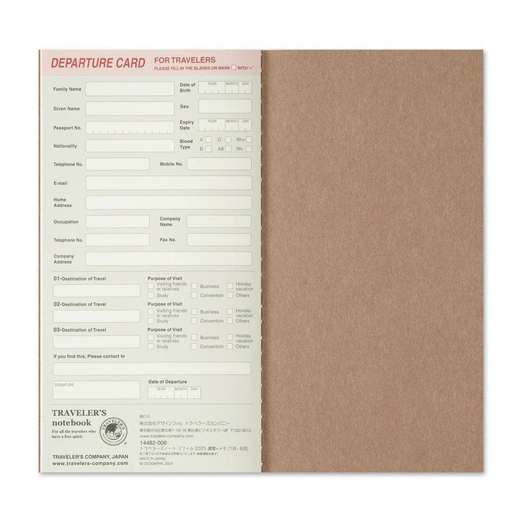 TRAVELER's notebook Refill - Regular Size - 2026 Weekly - ColorSwatch