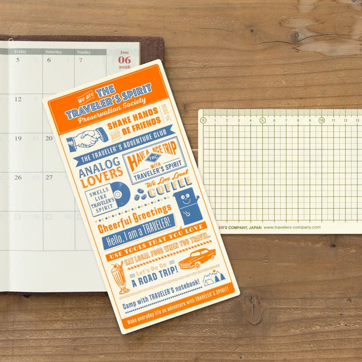 TRAVELER's notebook Refill - Regular Size - Plastic Sheet 2026 - ColorSwatch