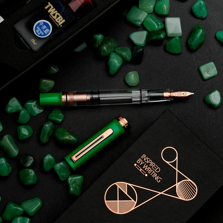Set Pluma Fuente Eco T - Royal Jade Rose Gold Set with Ink