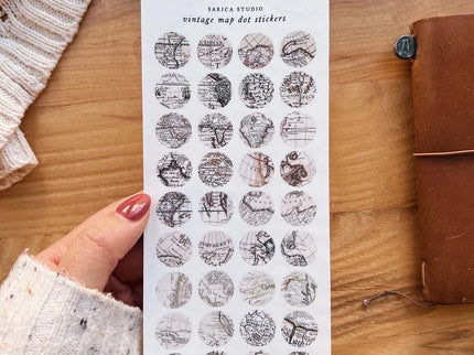 Stickers - Vintage Map Dot