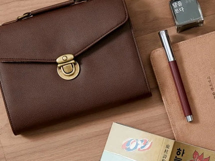 Briefcase Diary de 6 Anillos - Café