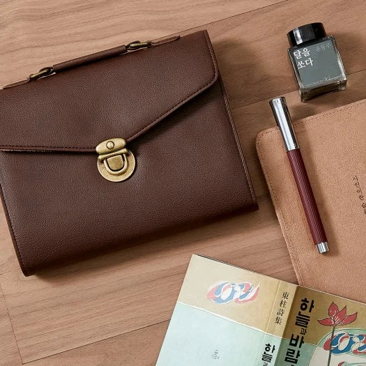 Briefcase Diary de 6 Anillos - Café