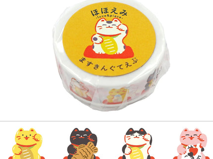 Hohoemi Washi Tape - Maneki Neko