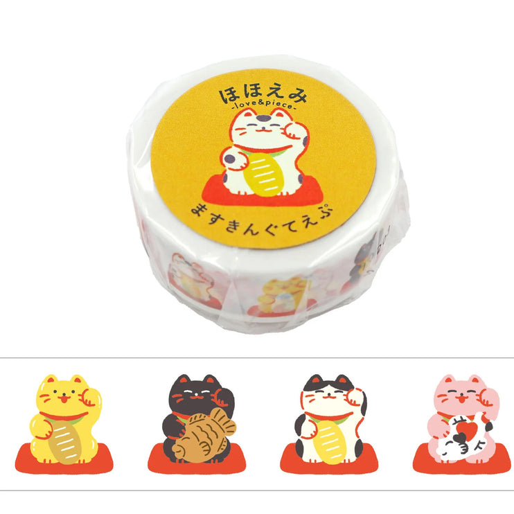 Hohoemi Washi Tape - Maneki Neko