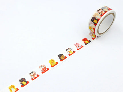 Hohoemi Washi Tape - Maneki Neko