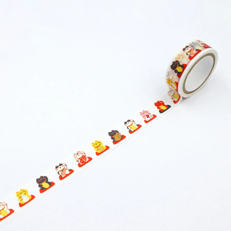 Hohoemi Washi Tape - Maneki Neko