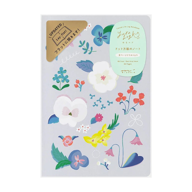 Yuru Log Notebook - B6 - Floral - ColorSwatch