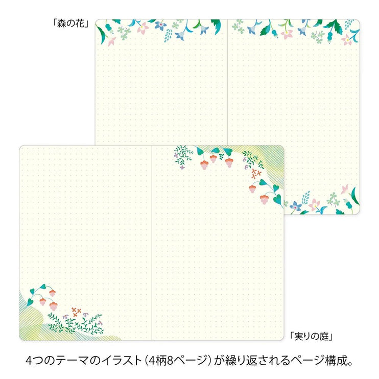 Yuru Log Notebook - B6 - Floral - ColorSwatch