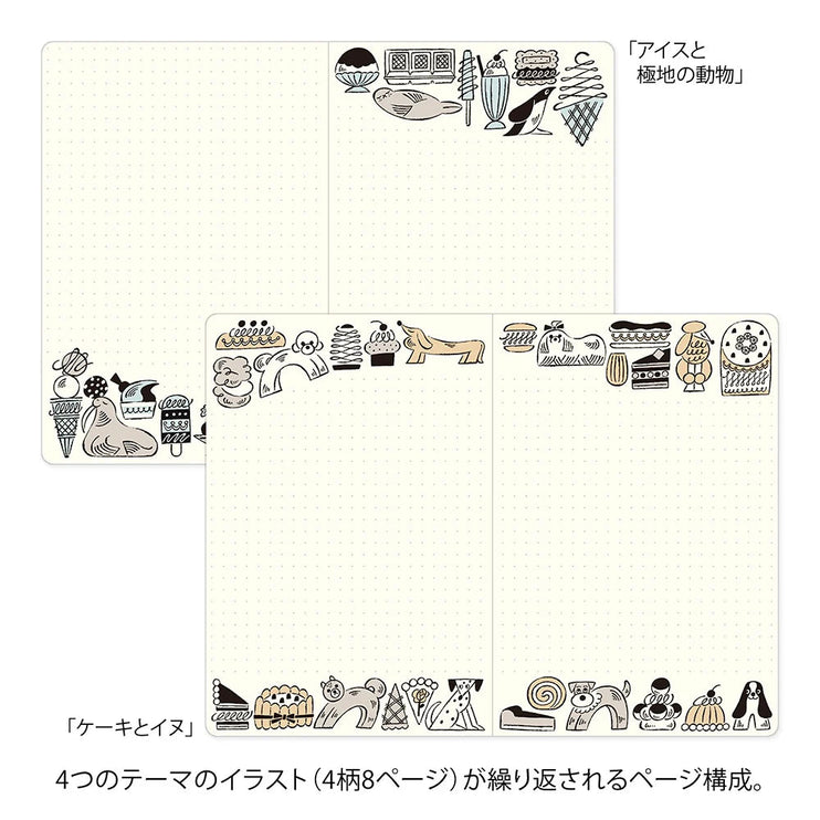 Yuru Log Notebook - B6 - Sweets and Animals - ColorSwatch