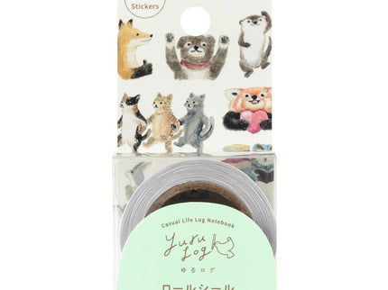 Yuru Log Roll Sticker - Animal Emotions - ColorSwatch