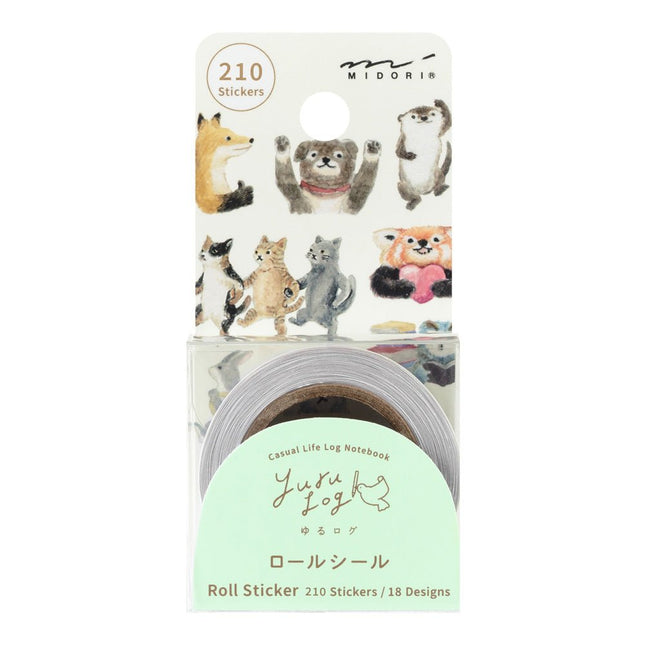 Yuru Log Roll Sticker - Animal Emotions - ColorSwatch