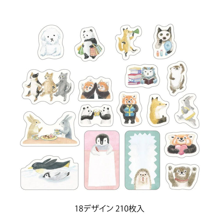 Yuru Log Roll Sticker - Animal Emotions - ColorSwatch