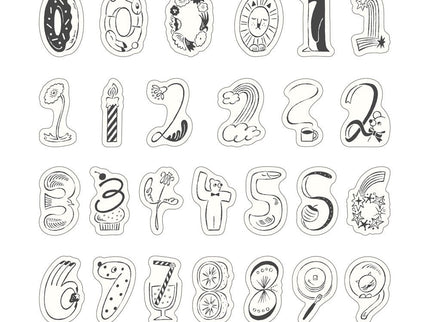 Yuru Log Roll Sticker - Numbers - ColorSwatch