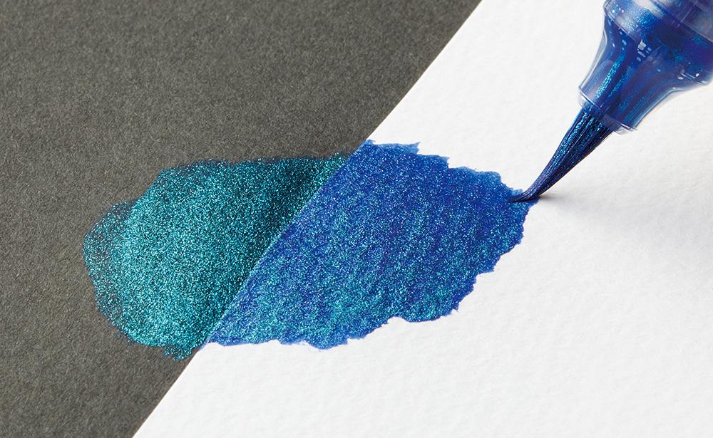 Dual Metallic Glitter Brush Pen - (Unidad)
