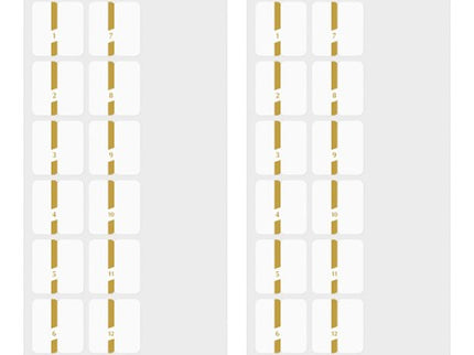 Index Labels - Dorado con Numeros