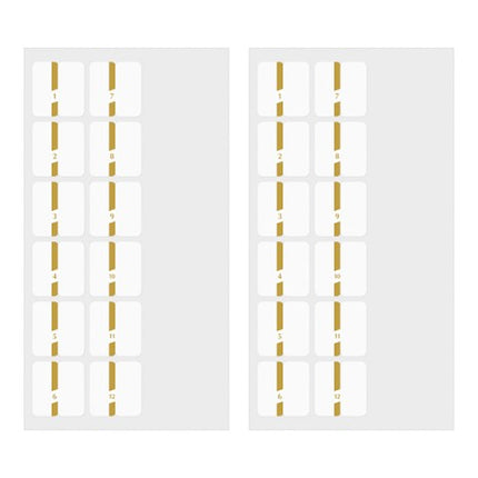 Index Labels - Dorado con Numeros