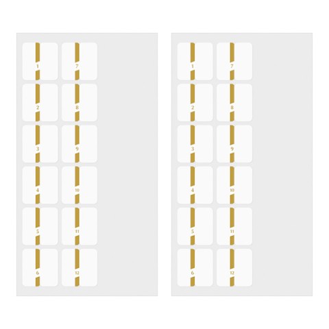 Index Labels - Dorado con Numeros
