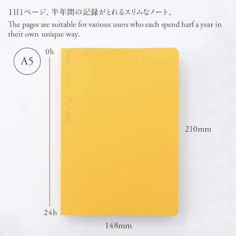 1/2 year notebook A5 Puntos -  Amarillo