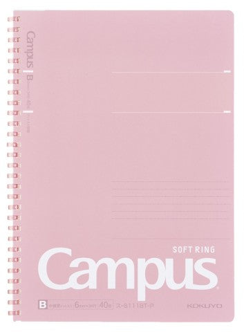 Campus Soft Ring Notebook B5 - 40 Hojas Líneas Punteadas - Rosado