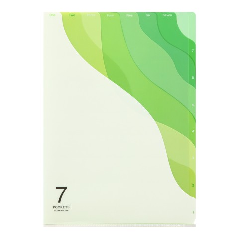 Folder de 7 Compartimentos A4 - Olas Verde