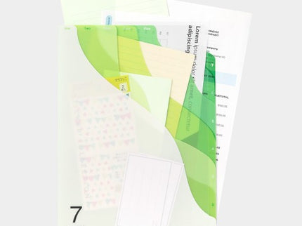Folder de 7 Compartimentos A4 - Olas Verde
