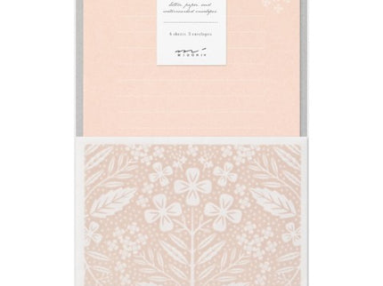 Set de Cartas y Sobres Translúcidos - Floral Rosado