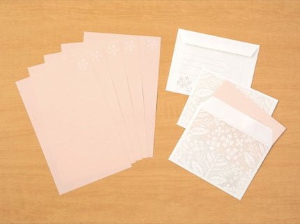Set de Cartas y Sobres Translúcidos - Floral Rosado