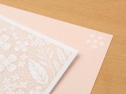 Set de Cartas y Sobres Translúcidos - Floral Rosado