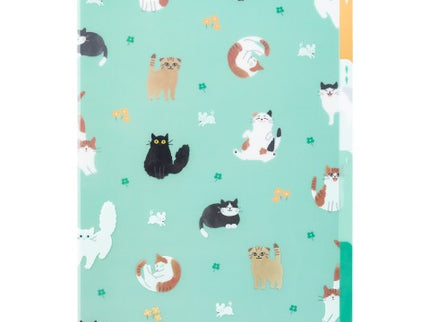 Folder de 3 Compartimentos A4 - Gatos Verde