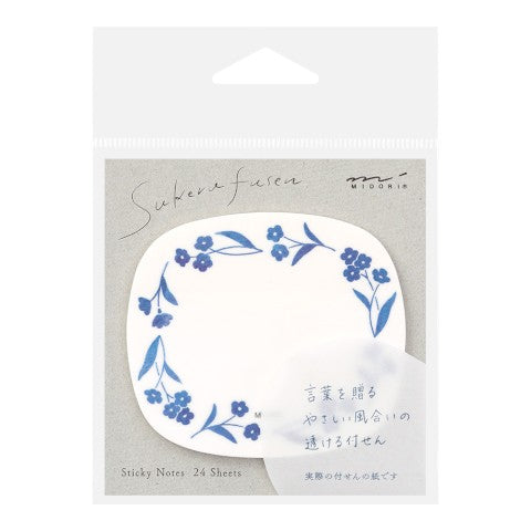 Sticky Notes Transparentes - Flores Azules