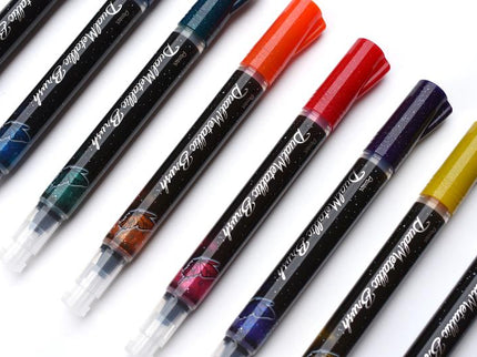 Dual Metallic Glitter Brush Pen - (Unidad)