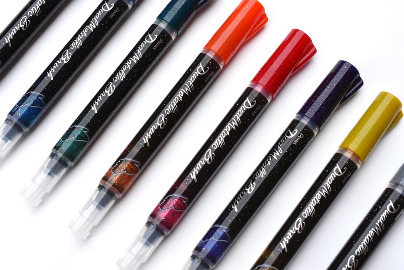 Dual Metallic Glitter Brush Pens