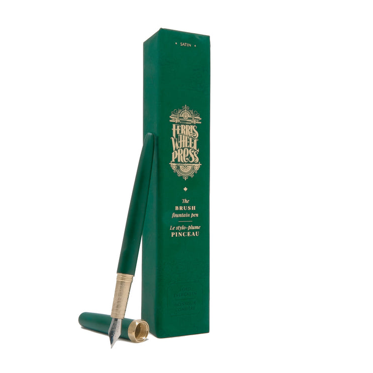 Brush Fountain Pen - Lord Evergreen Satin (mate)