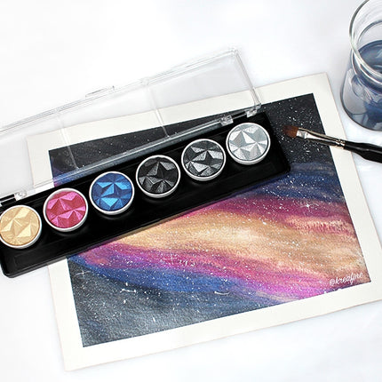 Set de 6 Acuarelas Perladas - Galaxy