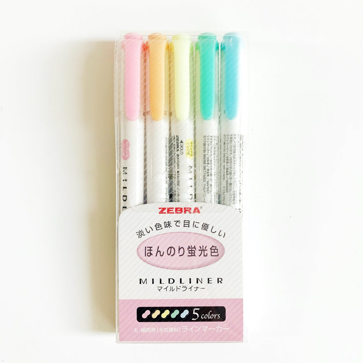 Mildliner - Set 5 - Mild and Fluorescent