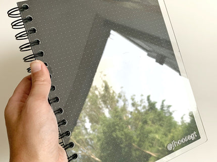 Libreta Acrílica - Papel Negro - Puntos