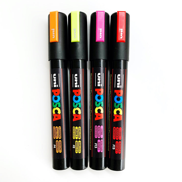 Set de 4 Posca  PC-5M - Neon