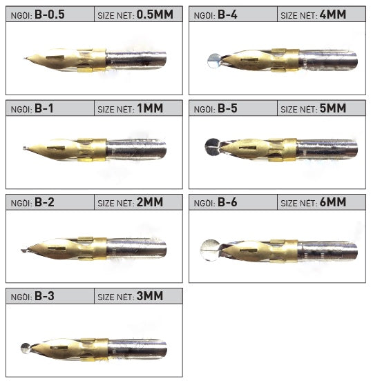 Dip Pen Nibs - B 2.0mm - Set 2
