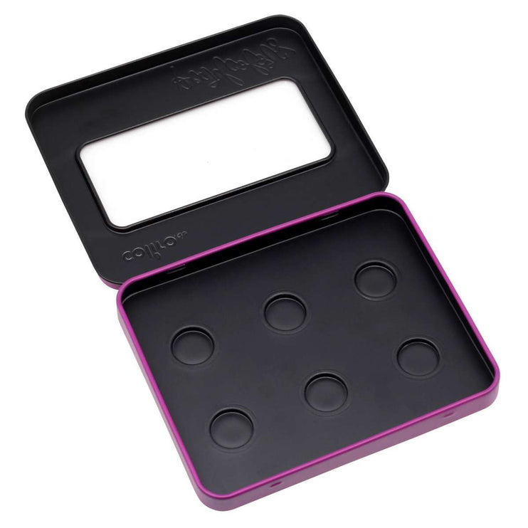 Caja Vacía para 6 Acuarelas Coliro - Metálica - MORADA