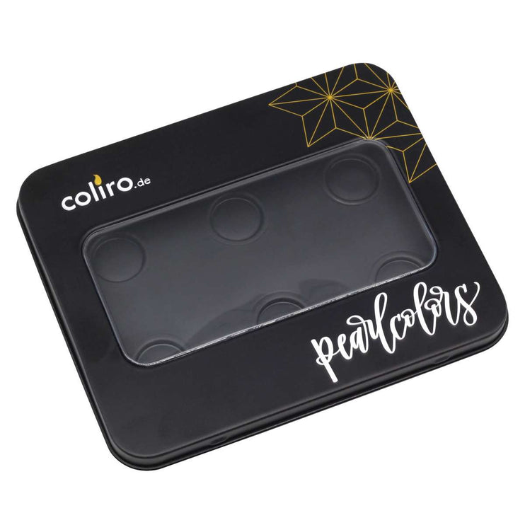 Caja Vacía para 6 Acuarelas Coliro - Metálica - NEGRA
