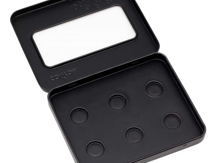 Caja Vacía para 6 Acuarelas Coliro - Metálica - NEGRA