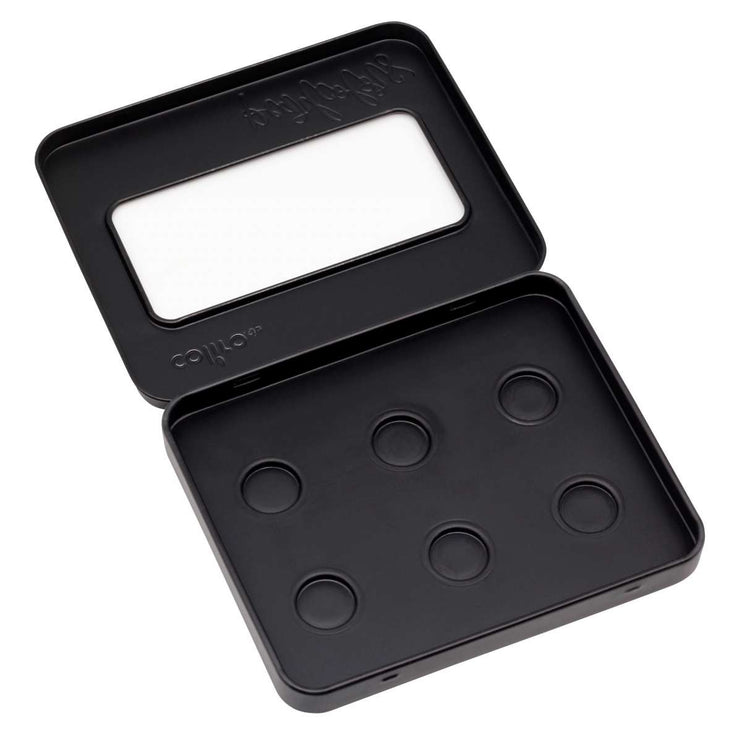 Caja Vacía para 6 Acuarelas Coliro - Metálica - NEGRA