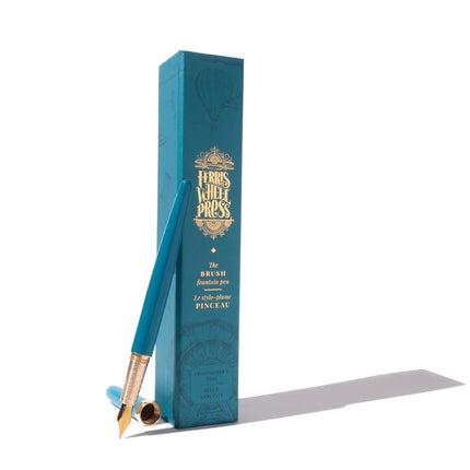 Brush Fountain Pen - Paintmaker's Teal - F - Punta Bañada en Oro