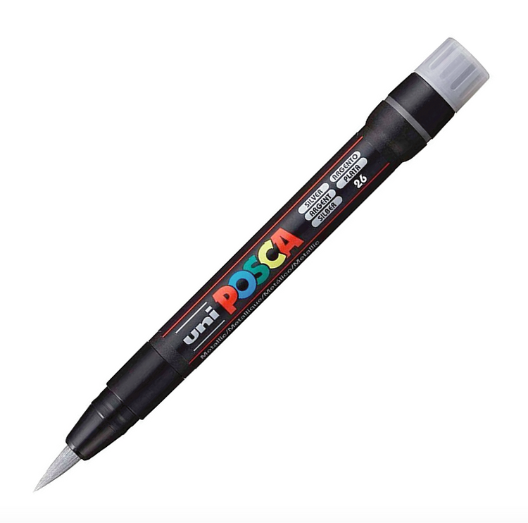 Posca Brush - PCF-350 - Plateado