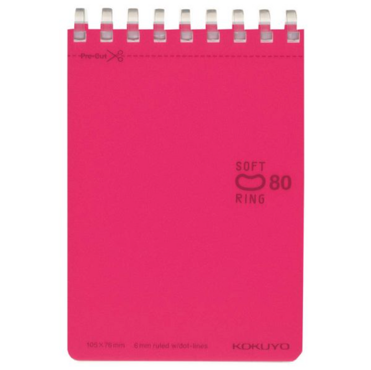 Soft Ring Libreta A7 - 80 hojas - Dotline - Rosado