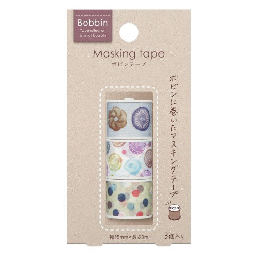 Bobbin - 3 Mini Washi - Button & Beads