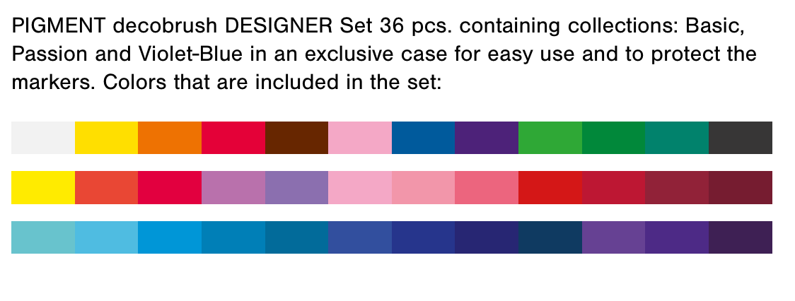 Designer Set - Pigment Decobrush - Set de 36