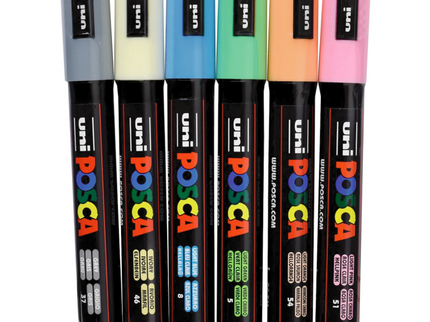 Set de 6 Posca PC-5M - PALE